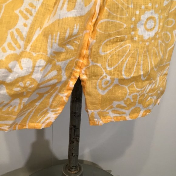 Talbots Square Neck Linen Top in Leafy Tropical Print Size M - Picture 9 of 14